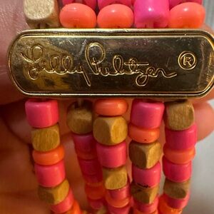 Lilly Pulitzer Pink and Gold Layered Bracelet